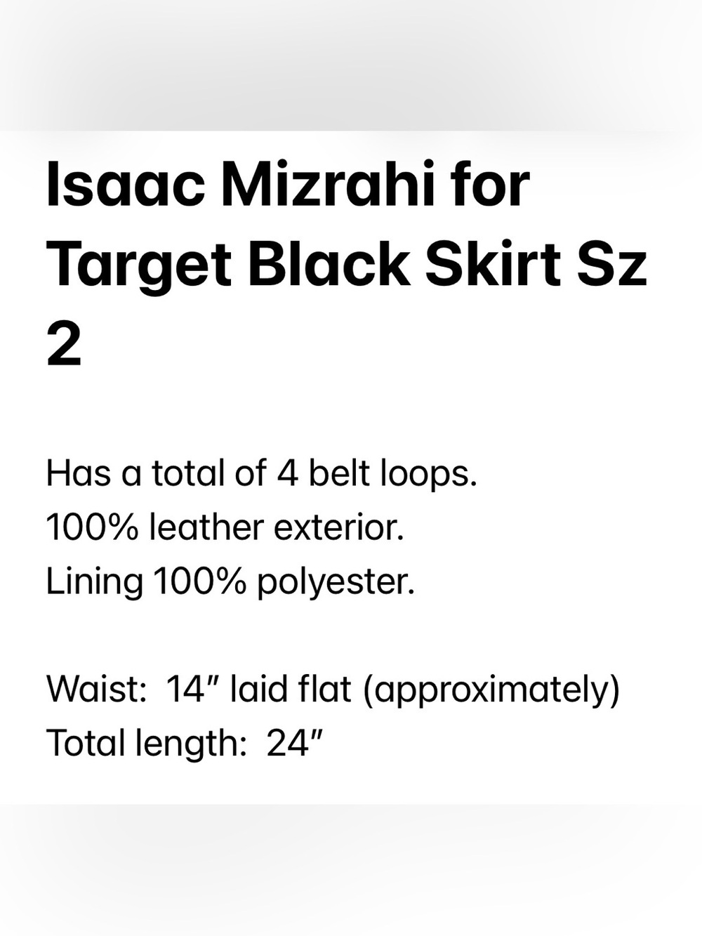 Isaac Mizrahi Genuine Leather Skirt Sz 2 - Picture 11 of 11
